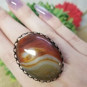 Massive Handcrafted Red Agate Ring